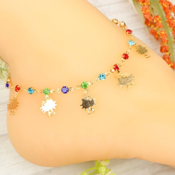 "Handmade Anklet – Elegant & Delicate Jewelry for Women | UNVRC1304 - Picture 3 of 10